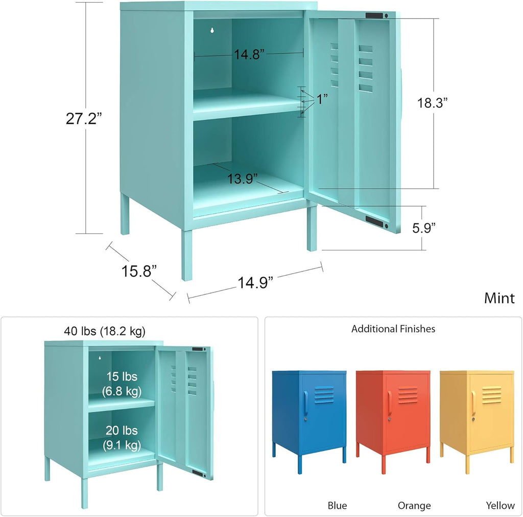 Orange Metal Locker End Table I8904