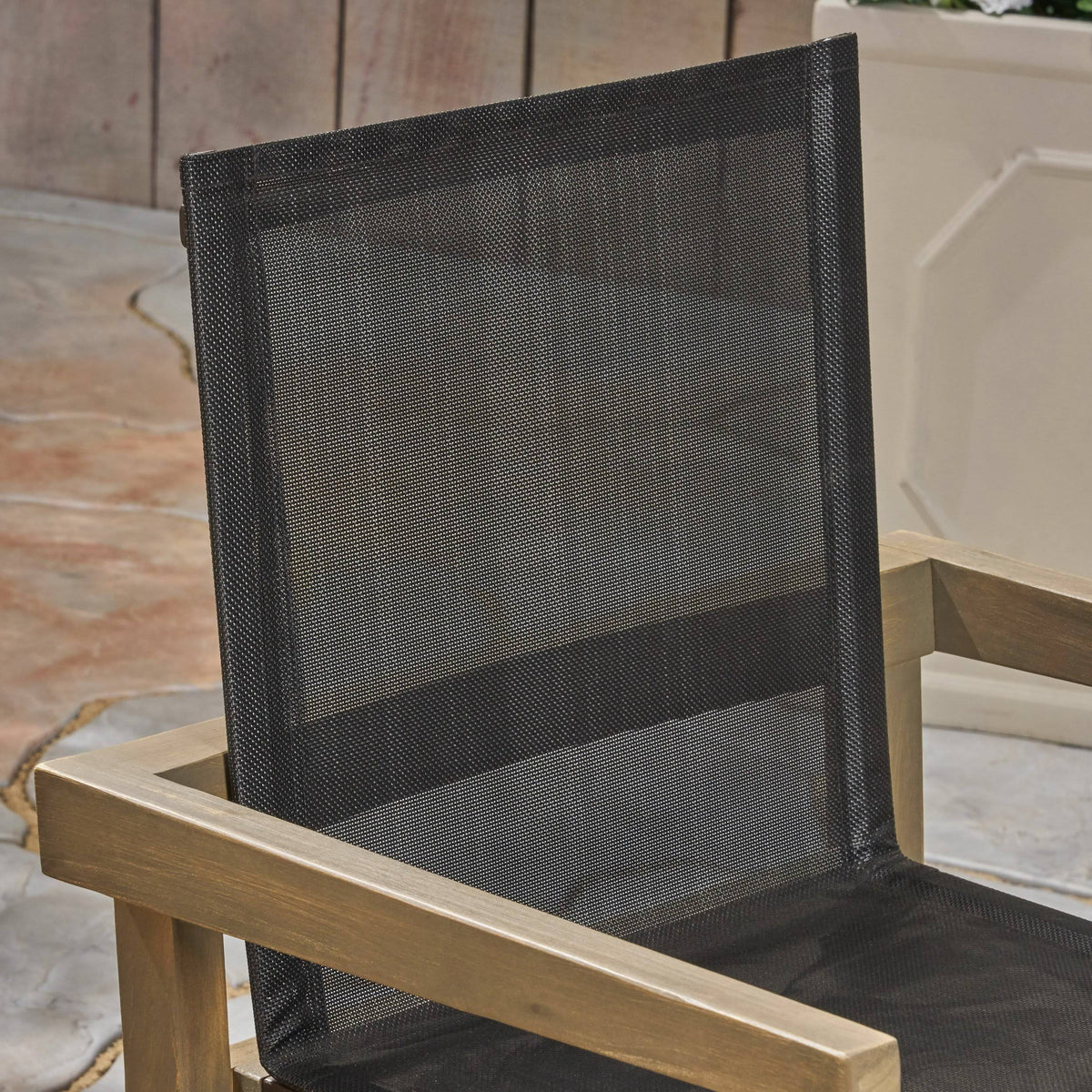 Acacia Wood and Mesh Dining Chairs (Set of 2) P2413