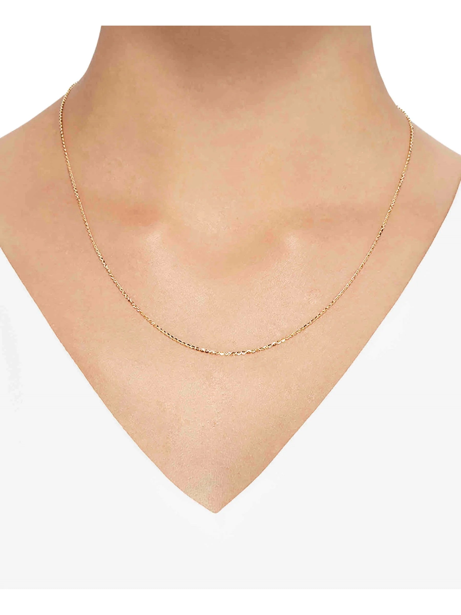 14kt Yellow Gold Solid Cable Chain Necklace Y53007
