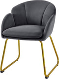 Dark Gray Velvet Barrel Accent Chair T976