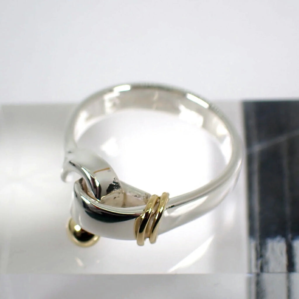 925 750 Hook & Eye Combination Ring Size 12.5 Y871711