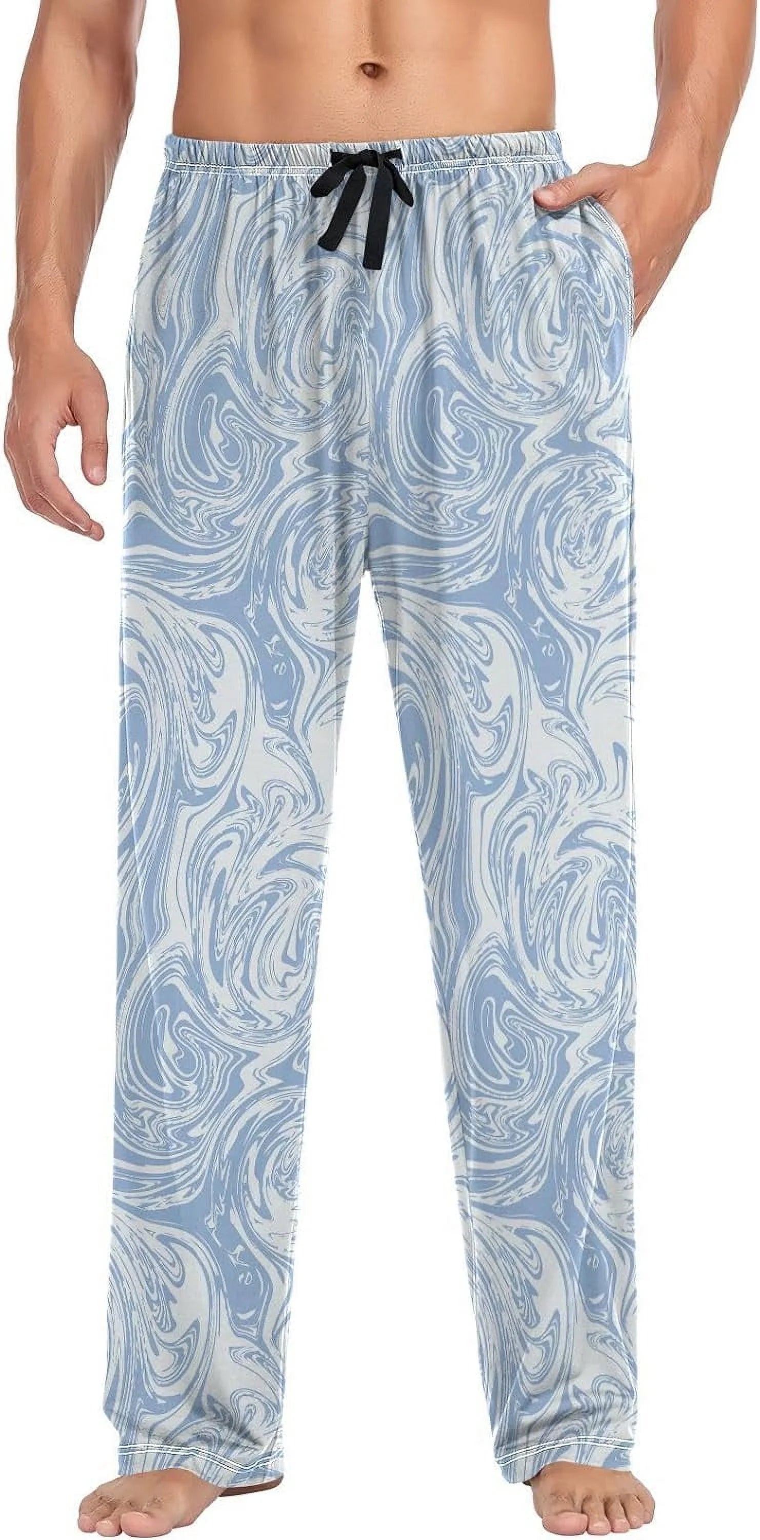 Marble Lounge Drawstring Men's Pajama Pants, Medium I1302