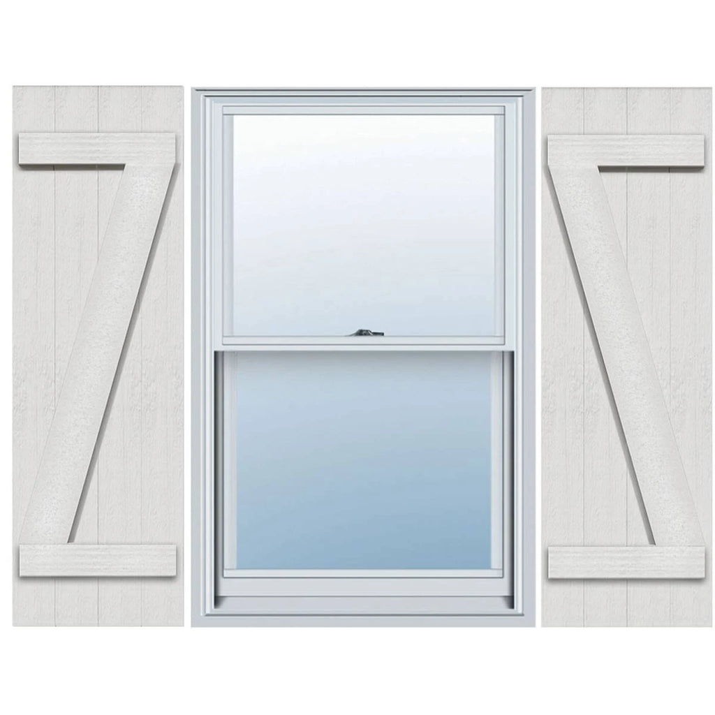 Rustic Four Board Joined Board-n-Batten Faux Wood Shutters H5891