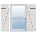 Rustic Four Board Joined Board-n-Batten Faux Wood Shutters H5891