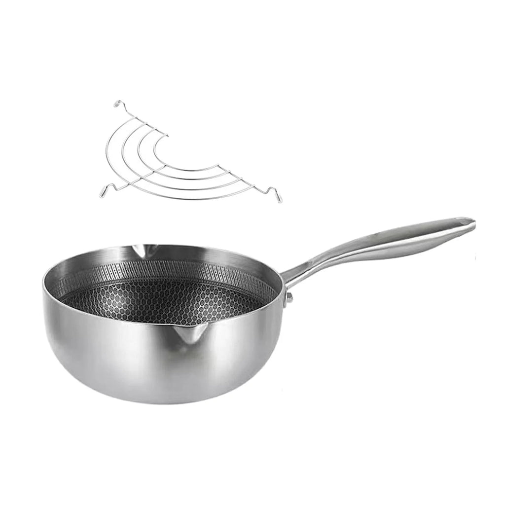 Japanese Tempura Fryer Pan Deep Fryer Pot with Oil Draining Rack Nonstick H461591