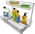 Under Sink Cabinet Organizer Pull Out Two Tier Sliding Shelf, Chrome O292416