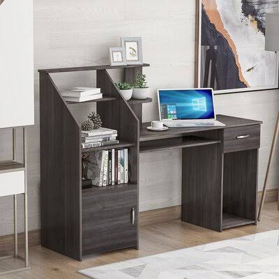 Gray Desk with Hutch O99432