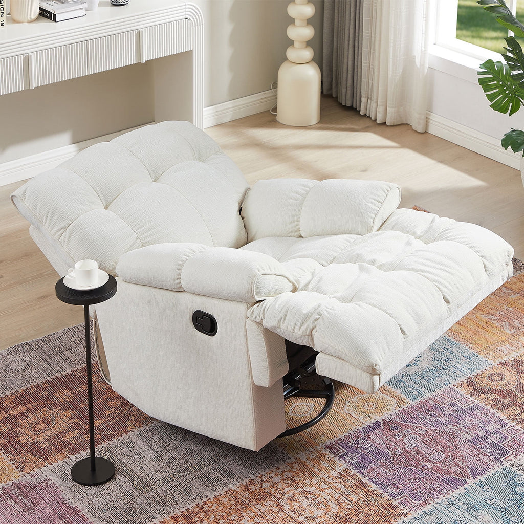Cream Fabric Single Sofa Reclining Chair J88127