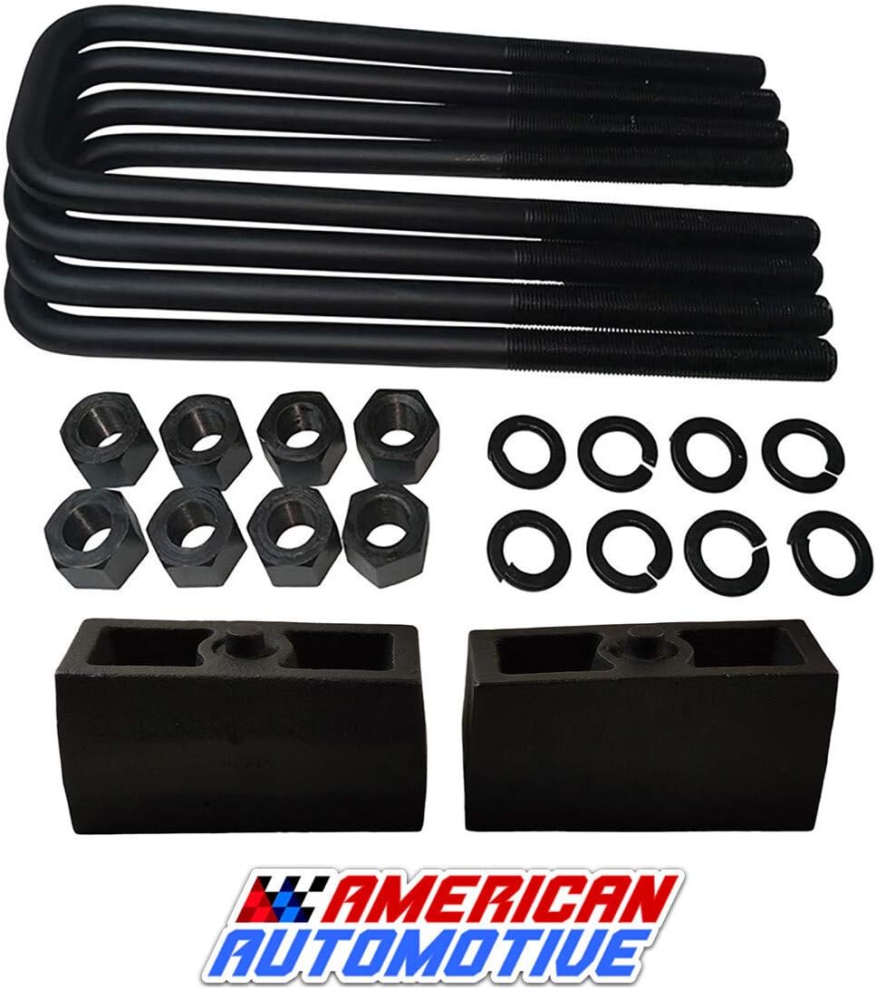 1.5 Rear Suspension Lift Cast Iron Blocks with 12.5 Square Leaf Spring Axle U Bolts M11802