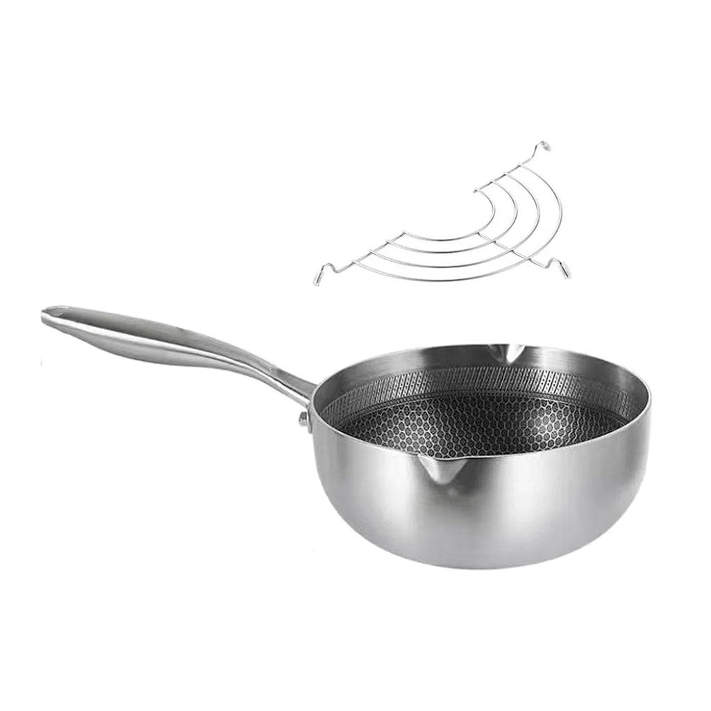 Japanese Tempura Fryer Pan Deep Fryer Pot with Oil Draining Rack Nonstick H461591