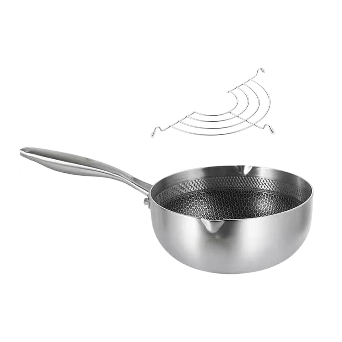 Japanese Tempura Fryer Pan Deep Fryer Pot with Oil Draining Rack Nonstick H461591