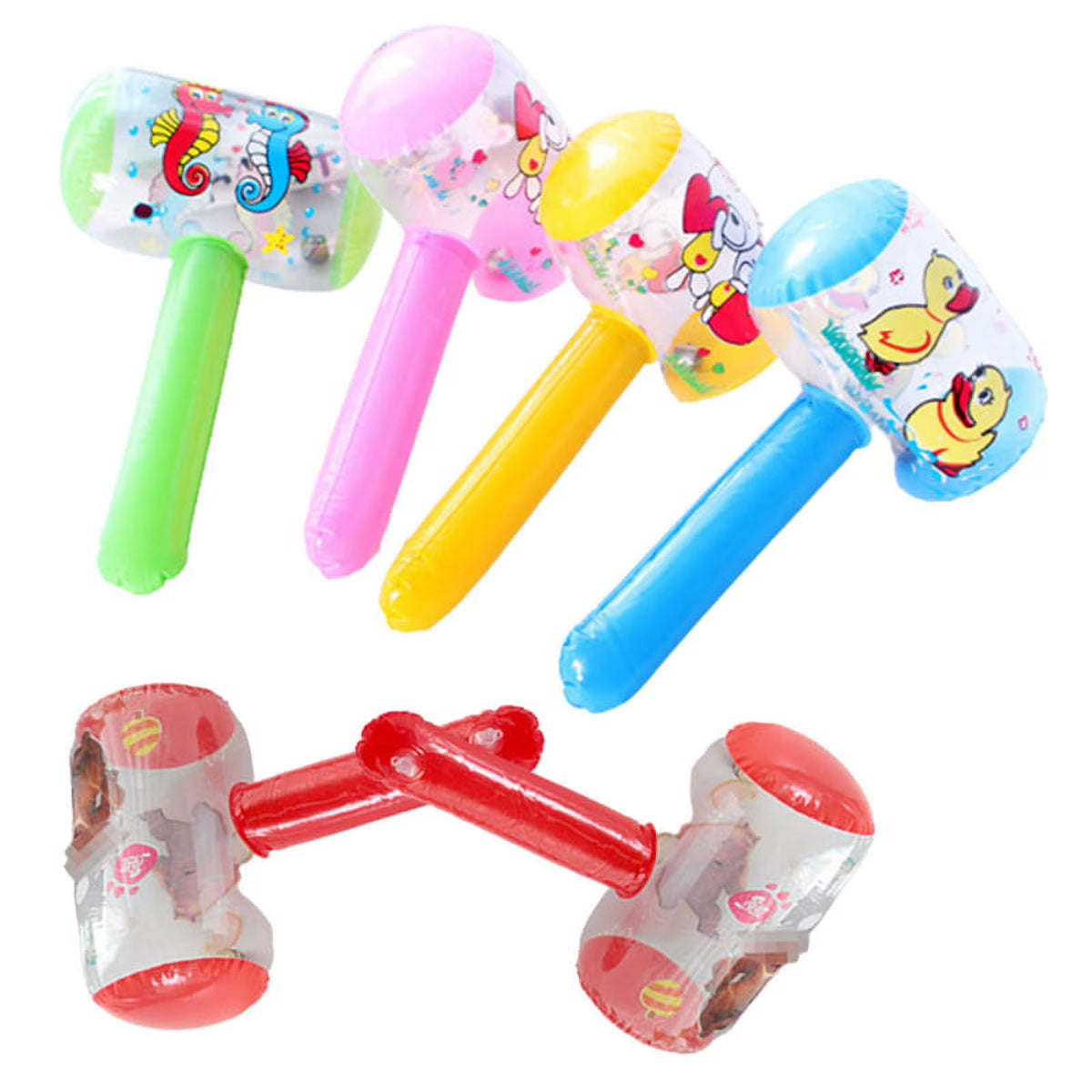 6Pcs Inflatable Cartoon Hammer with Sound Bell Funny Toys G109