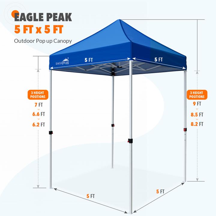 5x5ft Pop Up Canopy Tent Straight Leg Folding Shelter P73440