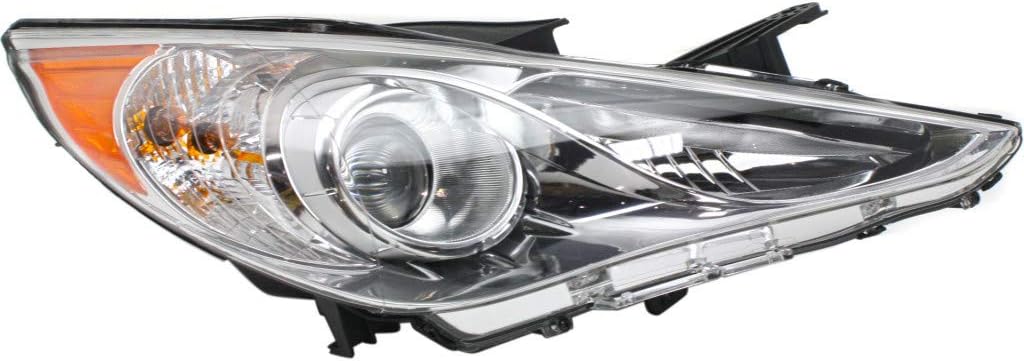 Headlight Assembly for Hyundai Sonata 2011 2012 Driver Side Chrome Bezel U359439