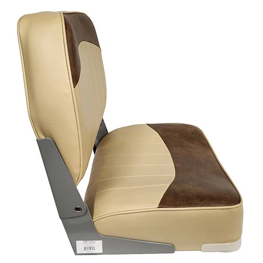 19 in. Fold Down Low Back Boat Seat, Sand & Brown K898