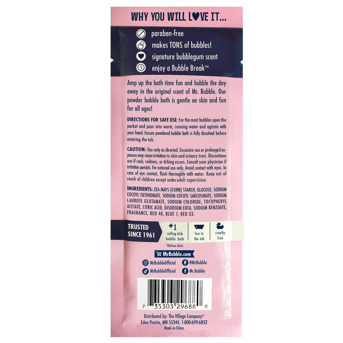 Bubble Bath Powder, Bubble Gum Scent, 1.4 oz Q822