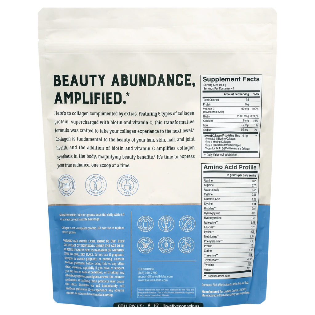 Beyond Collagen Powder with Biotin & Vitamin C, 10g, 41 Servings T461
