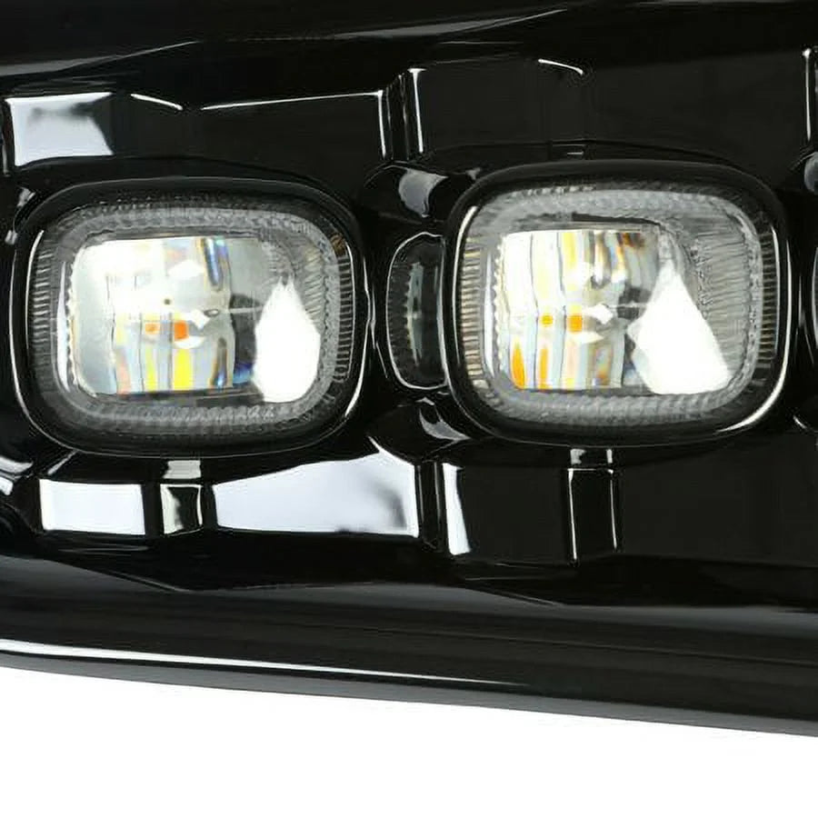 LED Running Light with Turn Signal Fog Light Bezels White and Amber E472192