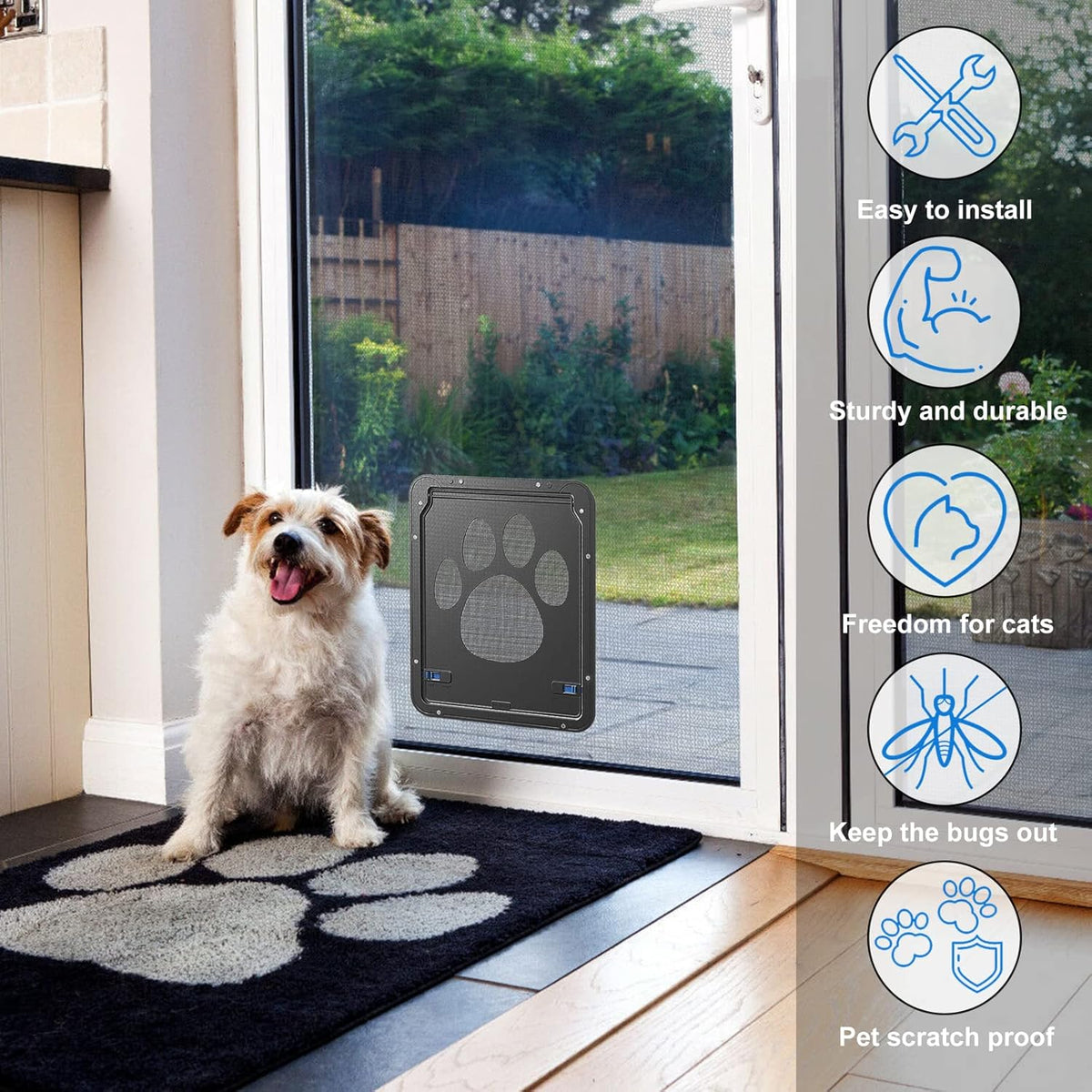 Lockable Magnetic Flap Pet Screen Door, Pack of 2 W19728