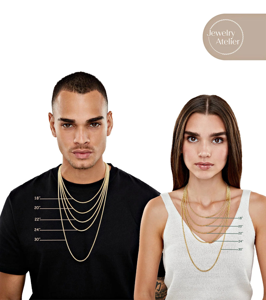 14K Solid Yellow Gold Filled Round Wheat Chain Necklace N342218