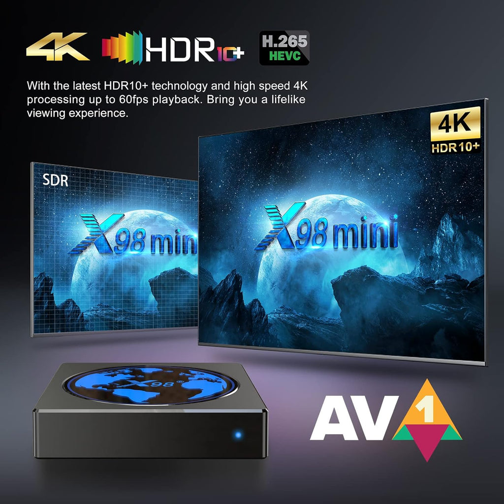 4GB 64GB Android TV Box with Mini Backlit Keyboard Pack of 2 W2567