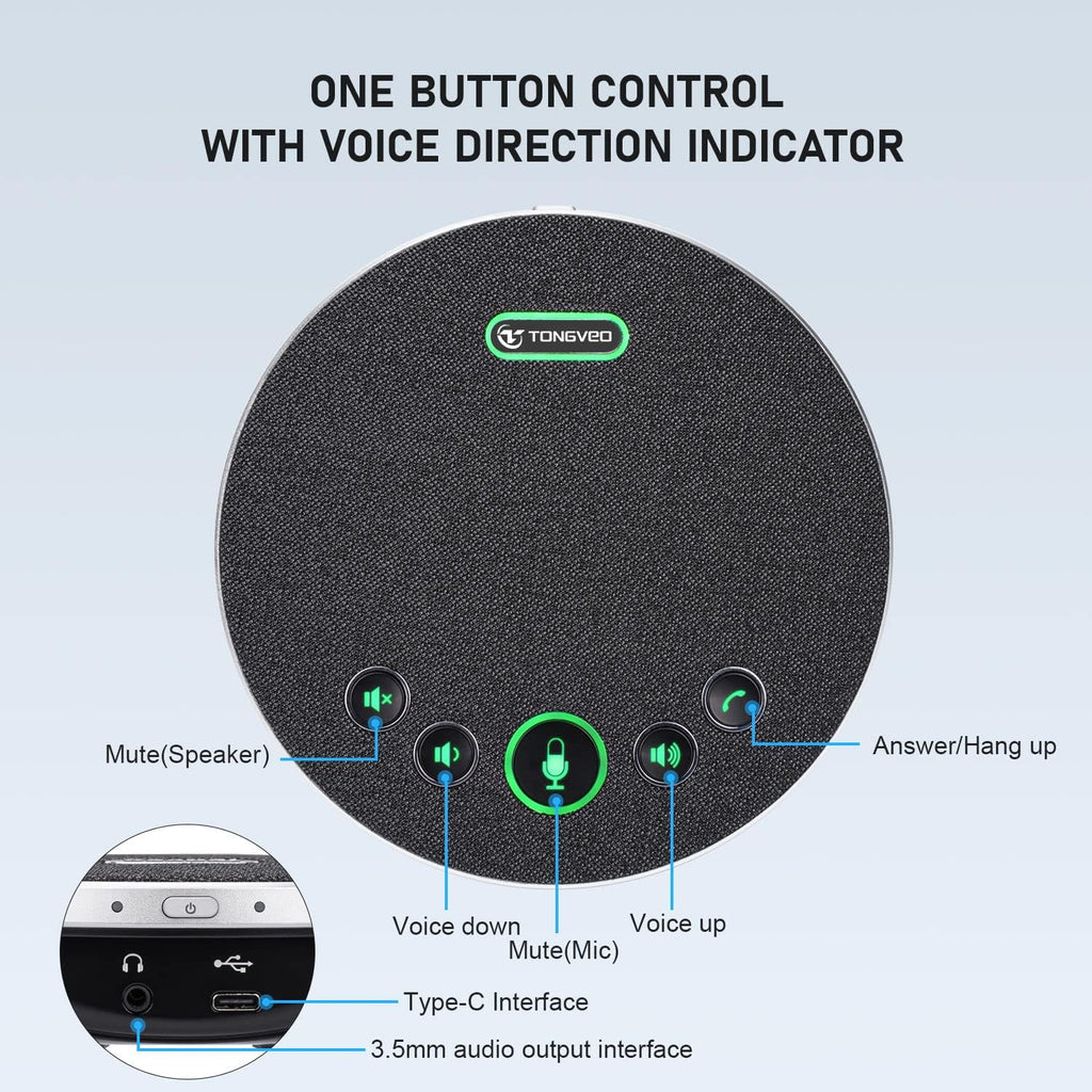 USB Speakerphone Conference Microphone with 4 AI Microphones Noise Cancellation A739