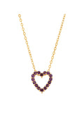 Amethyst Open Heart Pendant Necklace in 10kt Gold, 17" D737517