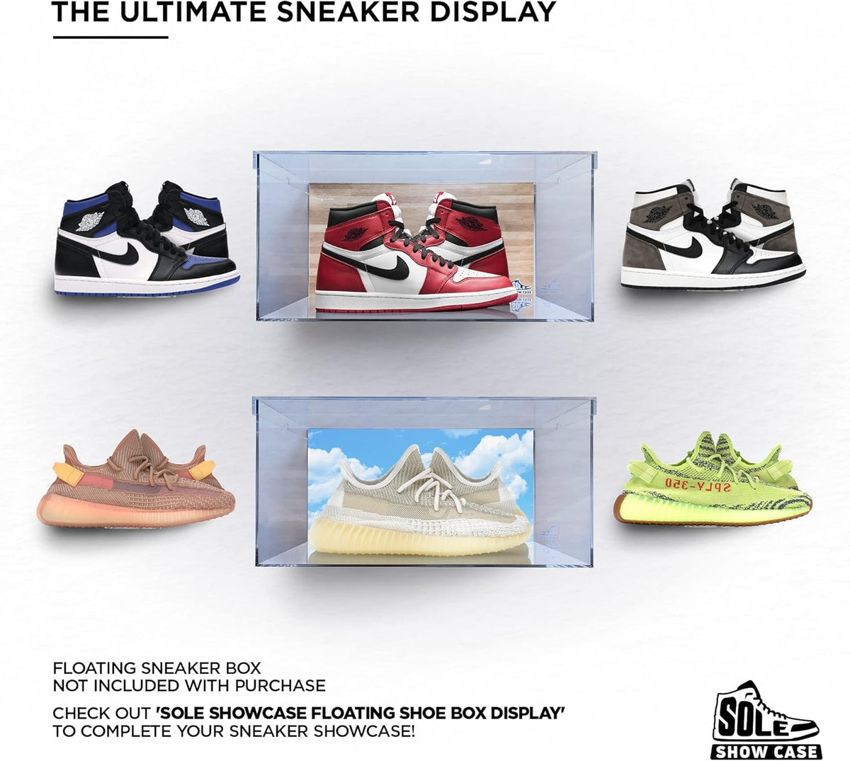 6 Clear Floating Shoe Shelves with Hardware W3399