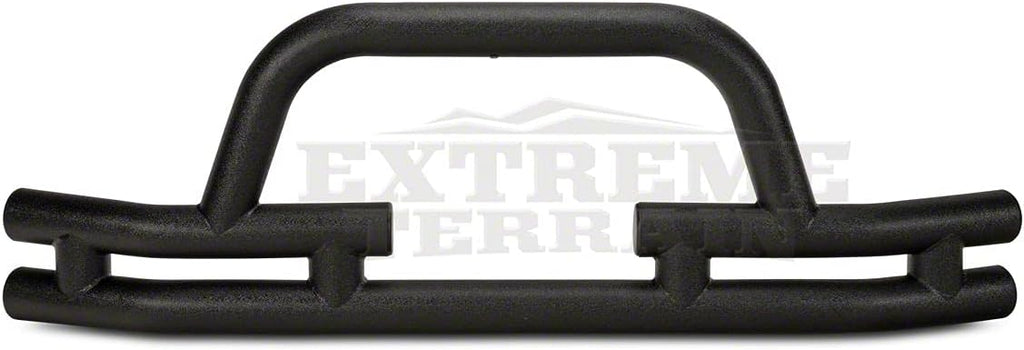 Textured Black Tubular Front Bumper with Winch Cutout Q436