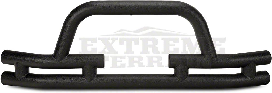 Textured Black Tubular Front Bumper with Winch Cutout Q436