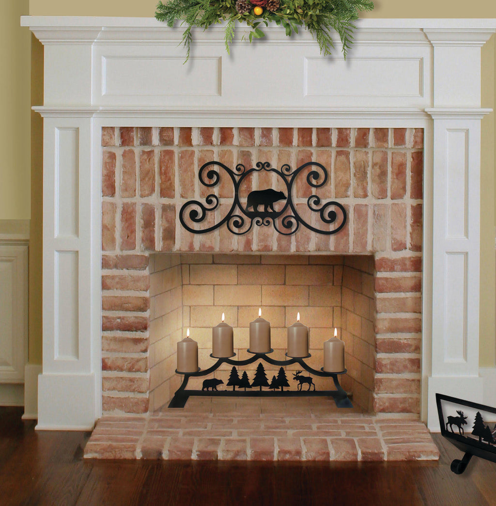 Pinecone Fireplace Pillar Candle Holder O972