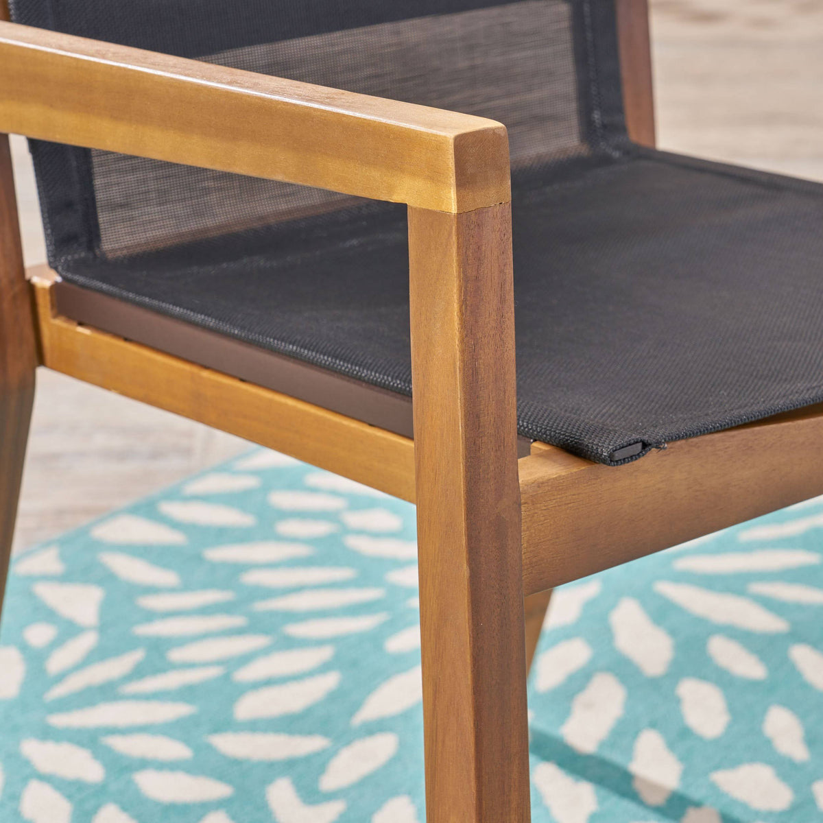 Acacia Wood and Mesh Dining Chairs (Set of 2) P2413