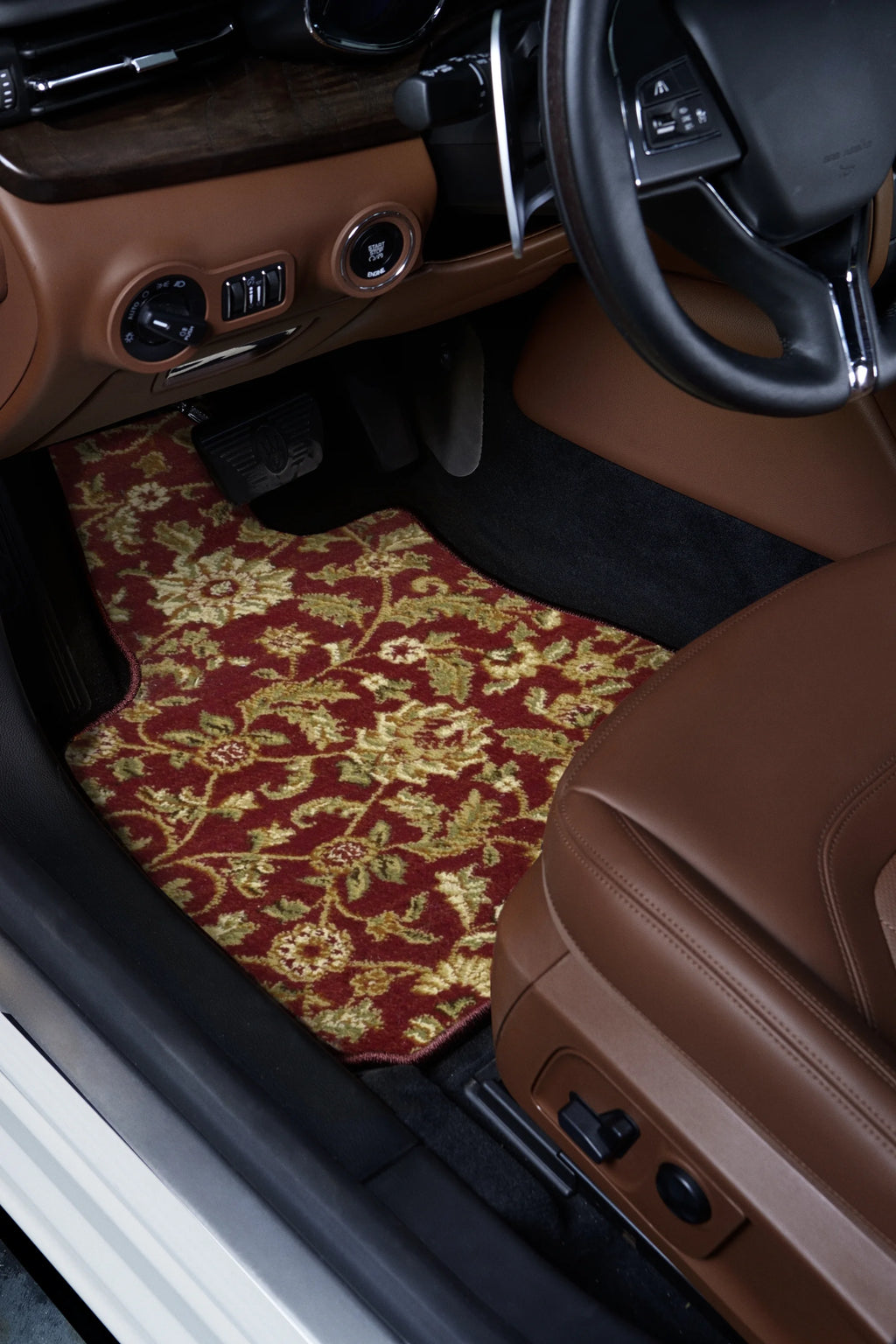 Red Oriental Car Mats for Tesla Model X J935