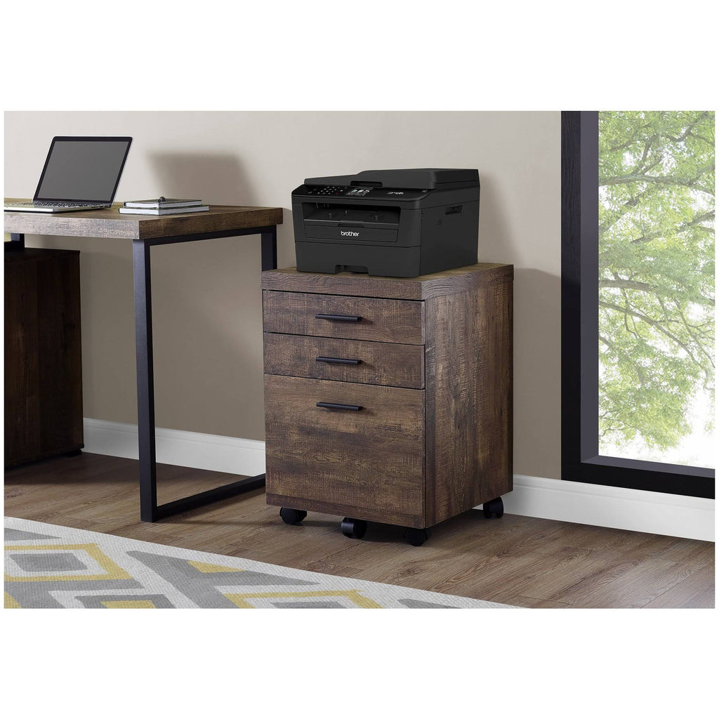 Brown 3 Drawer Filing Cabinet Y9829
