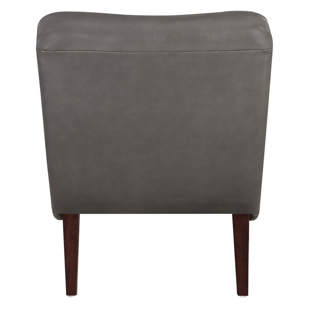 Pewter Faux Leather Lounger with Ottoman H91142