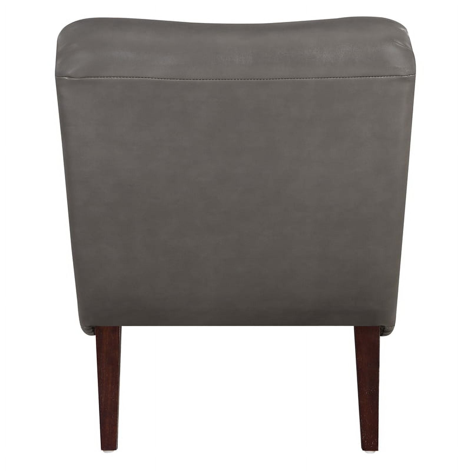 Pewter Faux Leather Lounger with Ottoman H91142