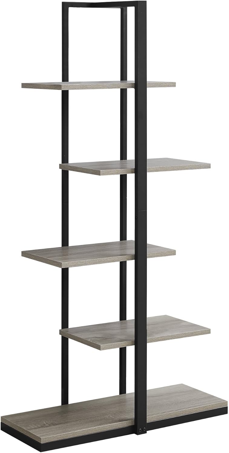 Dark Taupe Black Metal Bookcase A6062
