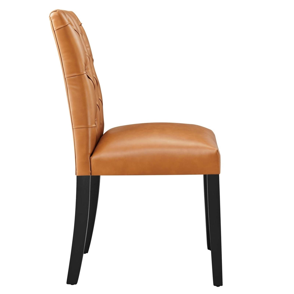 Tan Vegan Leather Dining Chair K312