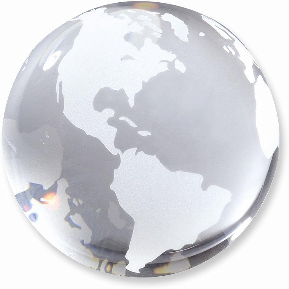 Solid Opti-Crystal Globe Paperweight V87146