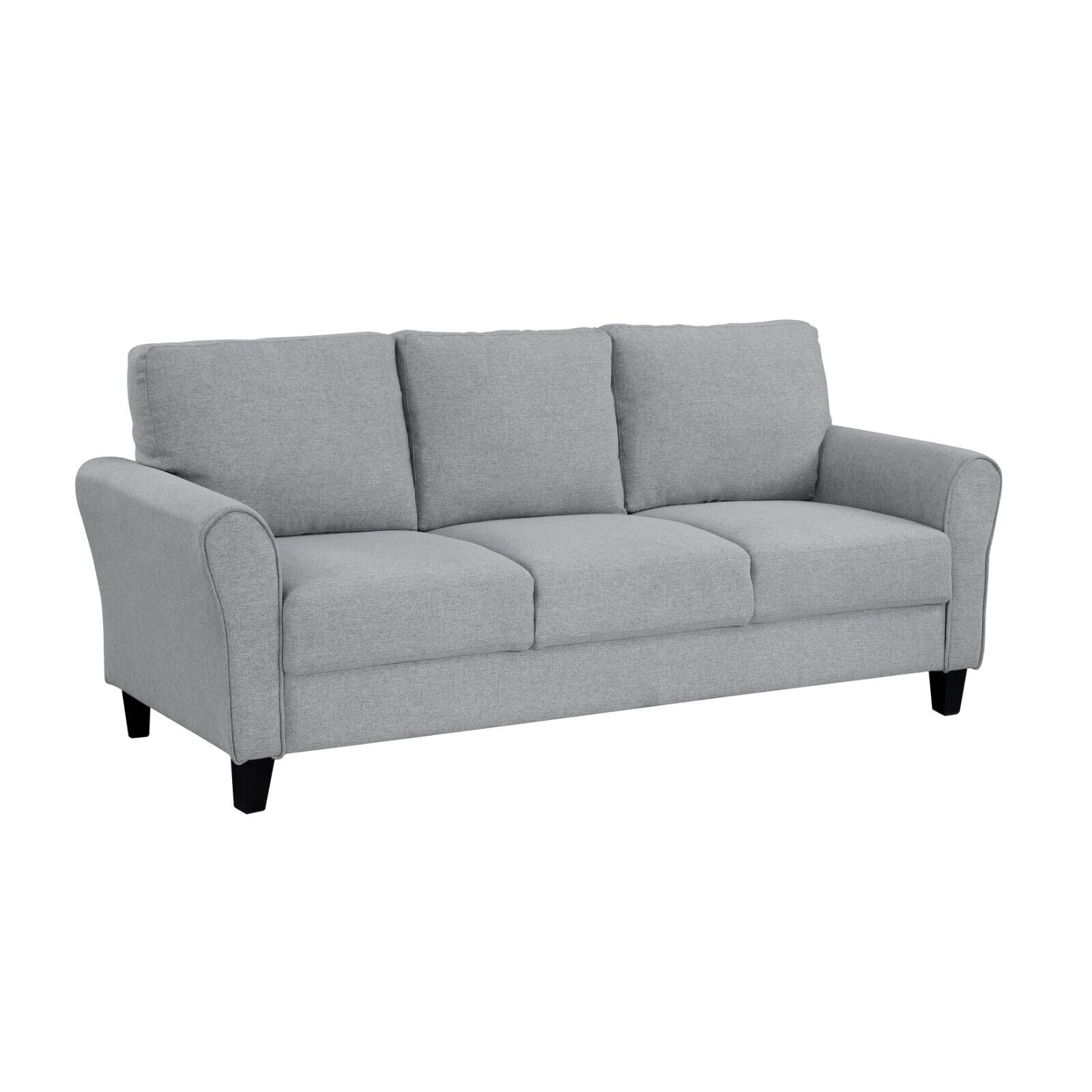 3pcs Sofa Set Dark Gray Textured Upholstered Sofa Loveseat Chair L239402