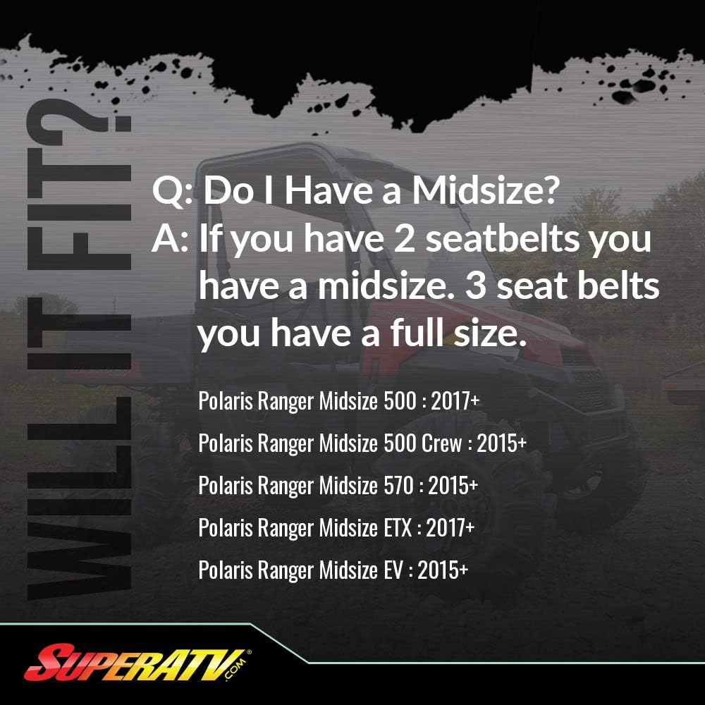 Full Windshield for Polaris Ranger Midsize 570 / Crew, 1/4" Thick Clear Scratch Resistant Polycarbonate S235