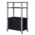 3-Tier Microwave Stand Cabinet with Rolling Wheel Black J296