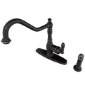 Naples Bronze Single-Handle Kitchen Faucet with Brass Sprayer A198585