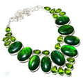 Natural Green Labradorite Peridot 925 Sterling Silver Necklace 18" J33428