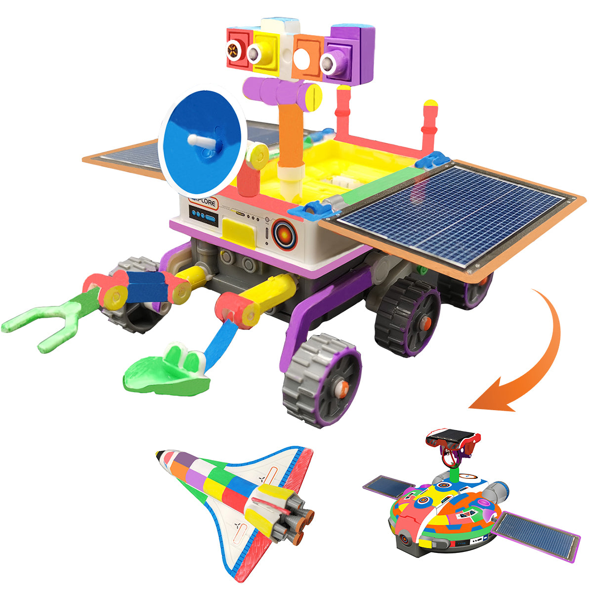 3 In 1 Solar Robot Kit with Paints and Paintbrush DIY Science Experiments Toys Q934920