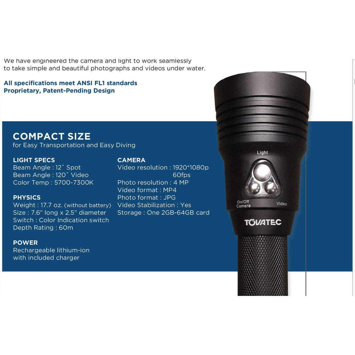 Underwater Camera Dive Light J1136