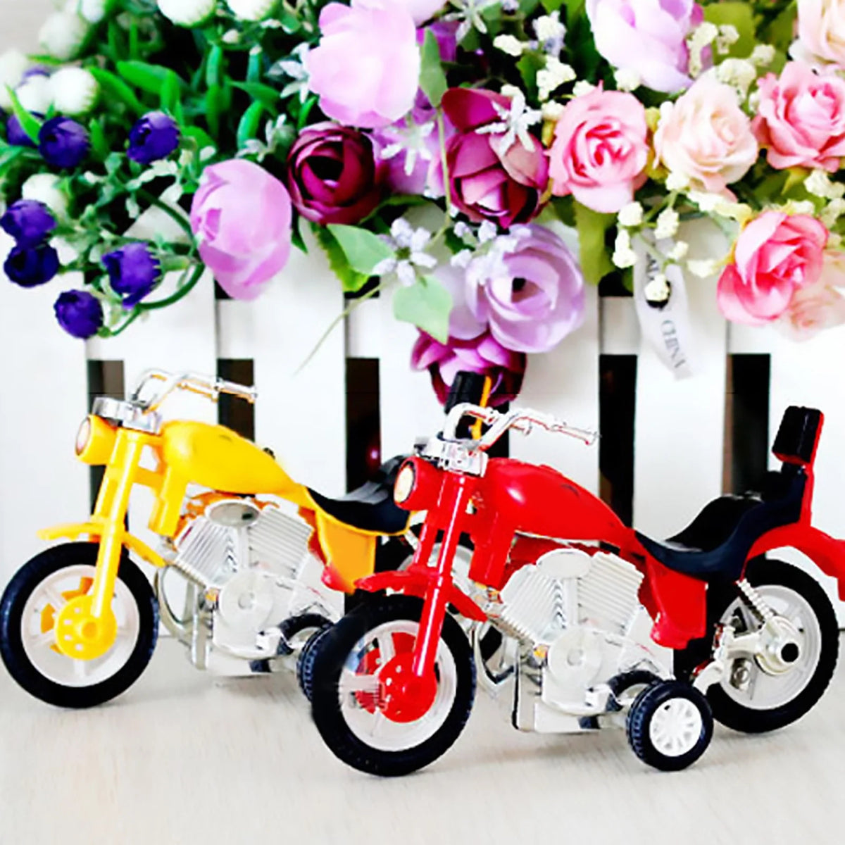 Set Of 5 Friction Powered Toy Motorcycles S501