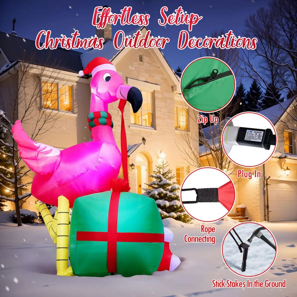 6FT Inflatable Flamingo with Built-in Light H9194