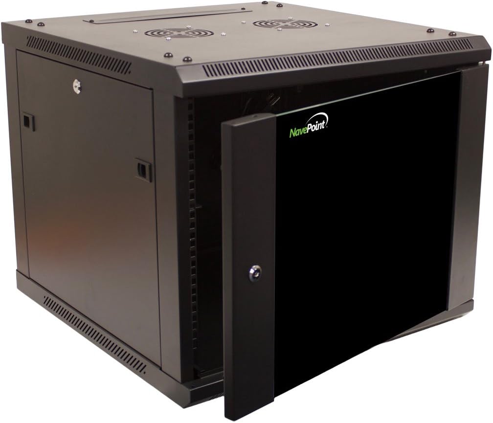 9U Wall Mount Network Server Cabinet Rack Enclosure Glass Door Lock P98790