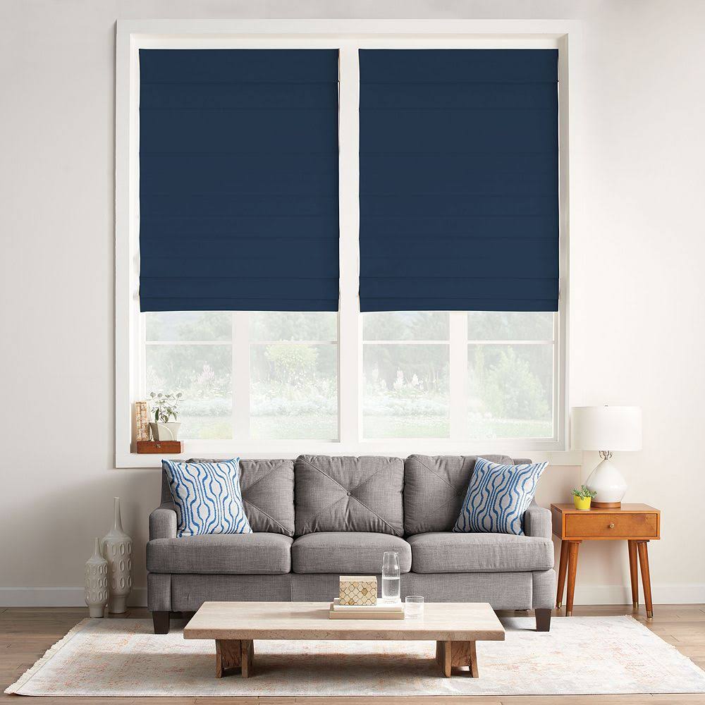 Blue Cordless Roman Shade F4839